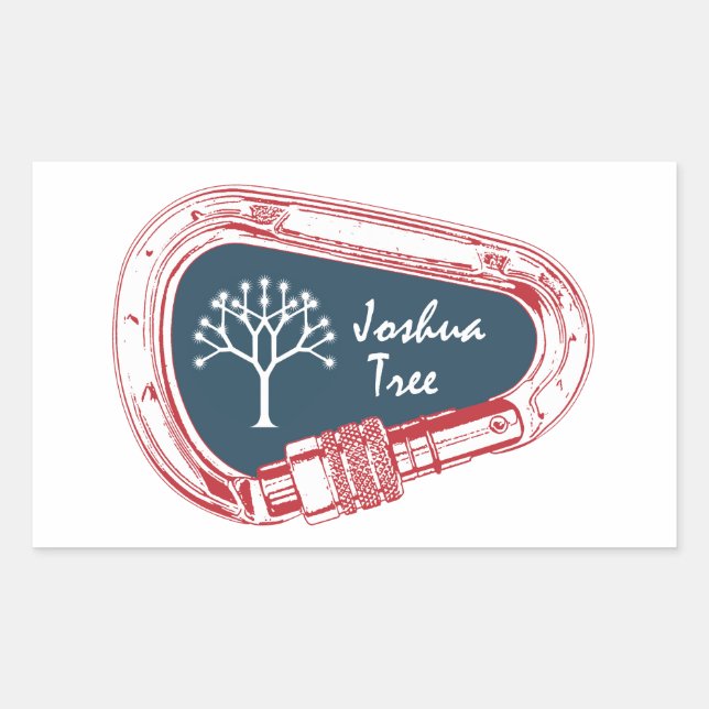Joshua Tree Climbing Carabiner Rectangular Sticker (Front)