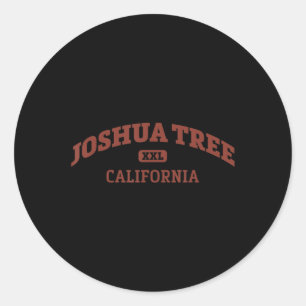 Joshua Tree College Style Rock Climbing Area Desig Classic Round Sticker