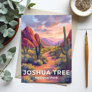 Joshua Tree National Park California Art Painted Postcard