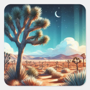 Joshua Tree National Park California Desert Square Sticker
