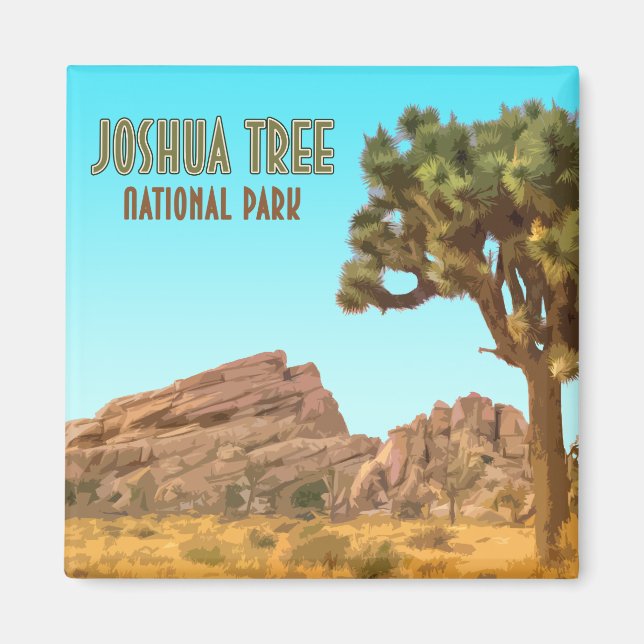 Joshua Tree National Park California Vintage Magnet (Front)