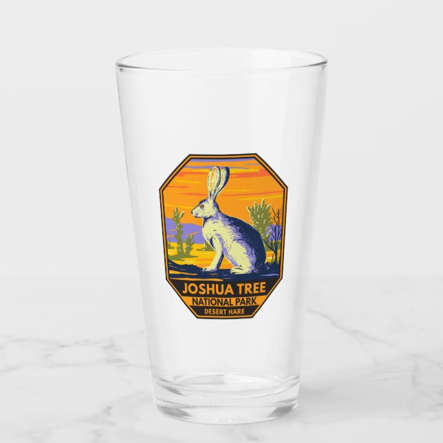 Joshua Tree National Park Desert Hare Vintage Glass (Front)