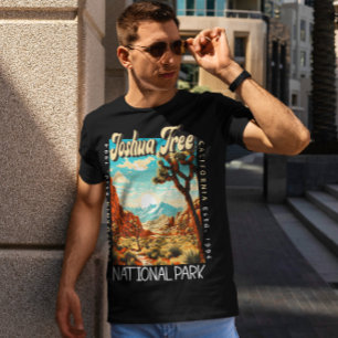 Joshua Tree National Park Illustration Distressed T-Shirt