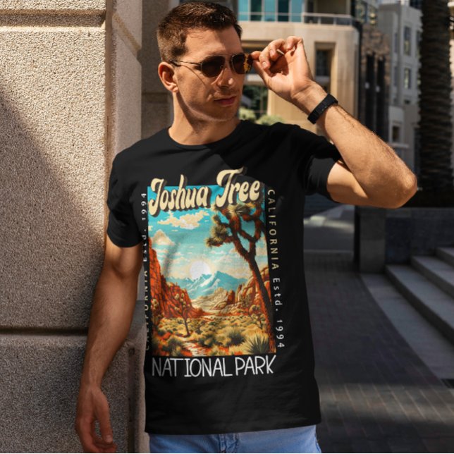 Joshua Tree National Park Illustration Distressed T-Shirt (Creator Uploaded)