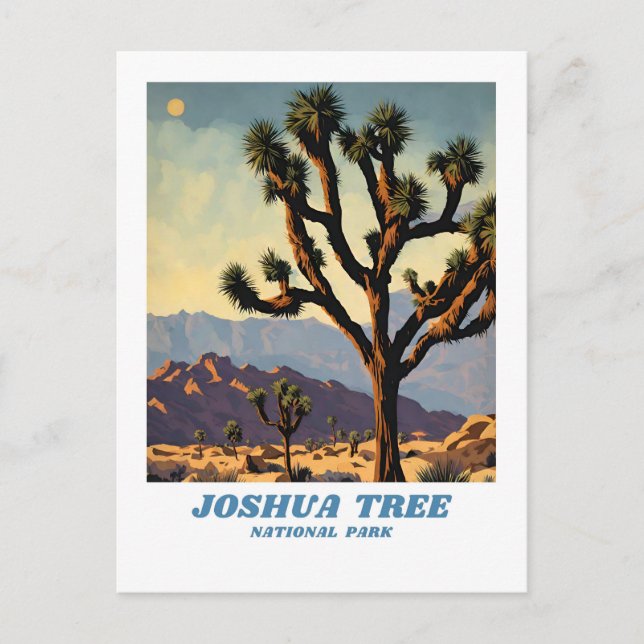 Joshua Tree National Park illustration retro Class Postcard (Front)