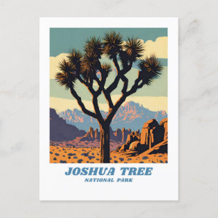 Joshua Tree National Park illustration retro Sceni Postcard
