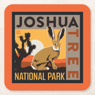 Joshua Tree National Park   Jackrabbit Square Paper Coaster