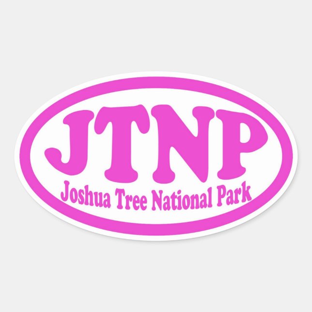Joshua Tree National Park pink oval sticker (Front)