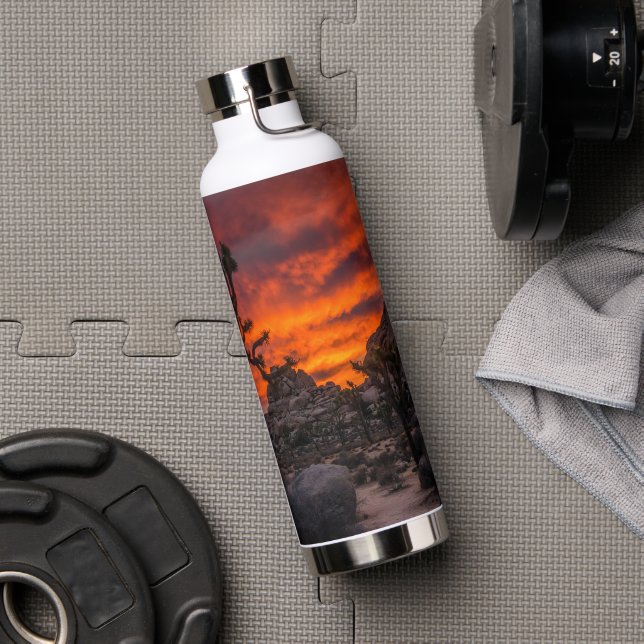 Joshua Tree National Park Red Sunset Water Bottle (Gym)