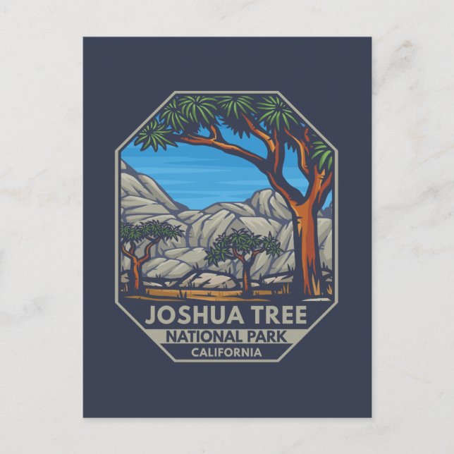 Joshua Tree National Park Retro Emblem Postcard (Front)