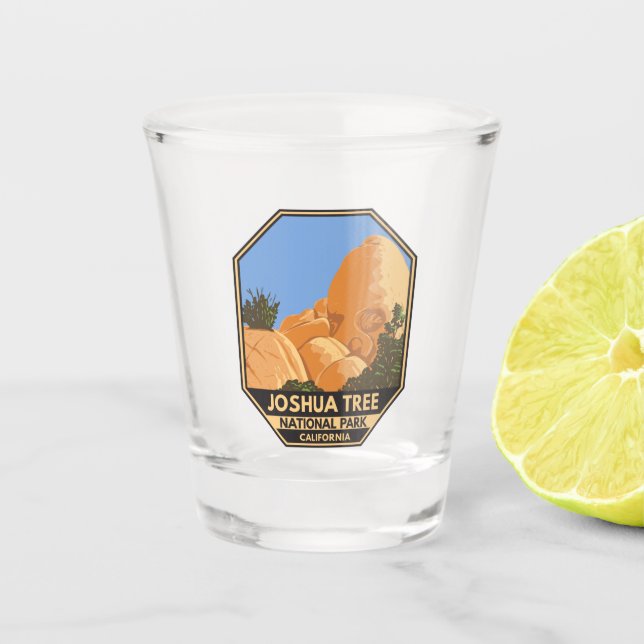Joshua Tree National Park Skull Rock California   Shot Glass (Front)