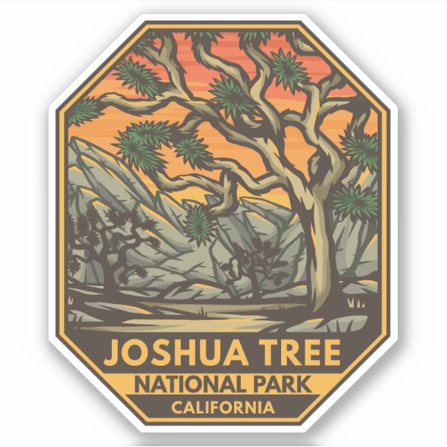 Joshua Tree National Park Sunset Retro Emblem (Front)