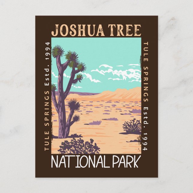 Joshua Tree National Park Tule Springs Distressed Postcard (Front)