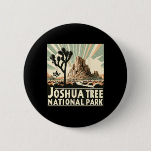 Joshua Tree National Park Vintage Hiking Camping O 6 Cm Round Badge
