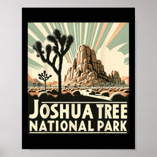 Joshua Tree National Park Vintage Hiking Camping O Poster