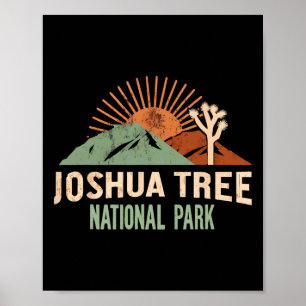 Joshua Tree National Park Vintage Hiking Camping O Poster