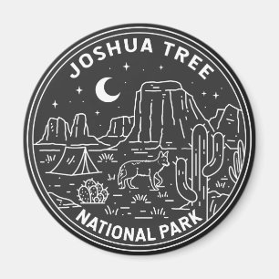 Joshua Tree National Park Vintage Monoline  Magnet