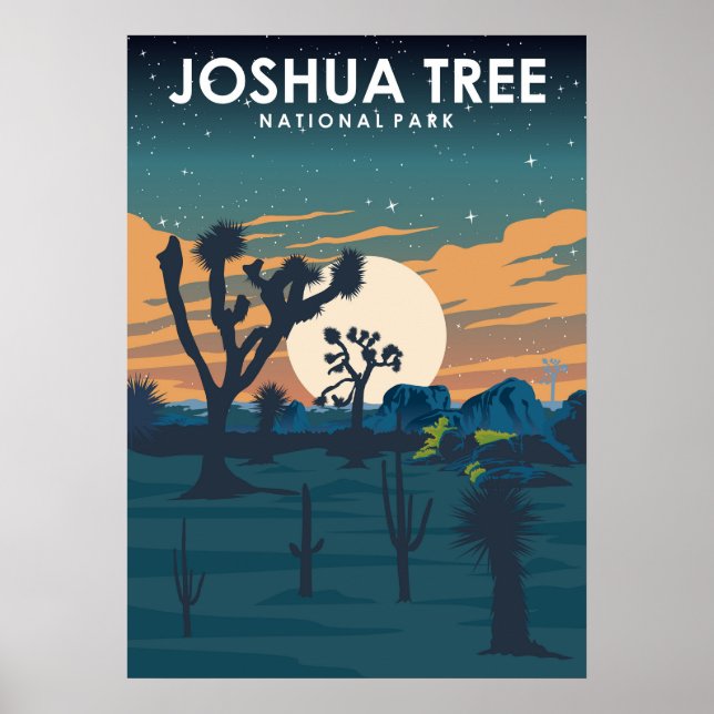 Joshua Tree National Park Vintage Travel Poster (Front)