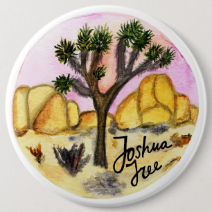 Joshua Tree National Park Watercolor 6 Cm Round Badge