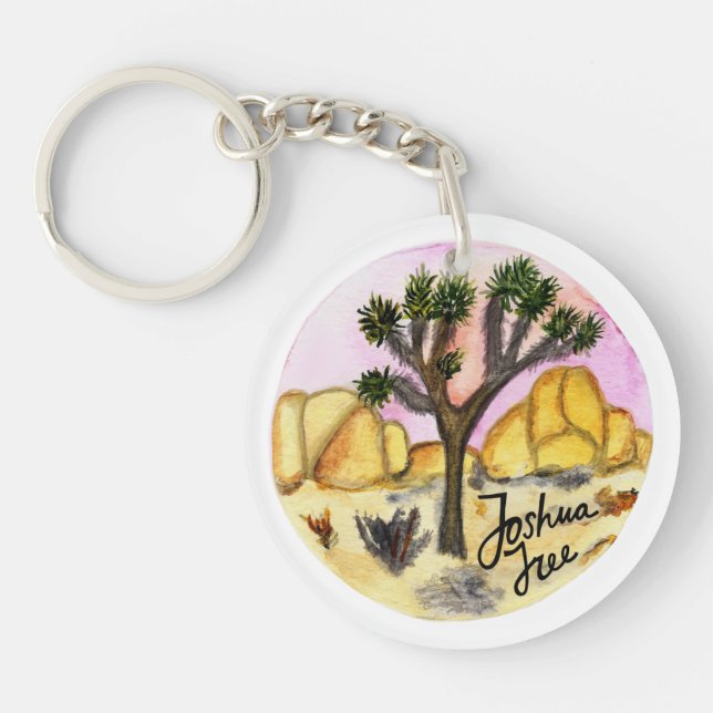 Joshua Tree National Park Watercolor Key Ring (Front)