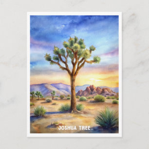 Joshua Tree National Park Watercolor Painting Postcard
