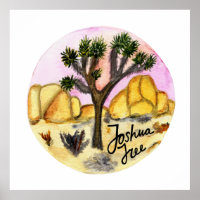 Joshua Tree National Park Watercolor Sunset