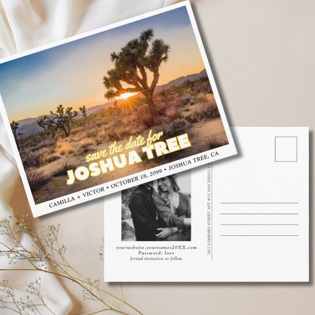 Joshua Tree National Park Wedding Save the Date Postcard (Joshua Tree Naitonal Park Wedding Save the Date Postcards)