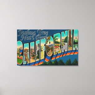 Joshua Tree Nat'l Park, CA - Large Letter Scenes Canvas Print