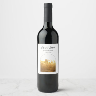 Joshua Tree Photo Wedding Favour Wine Label