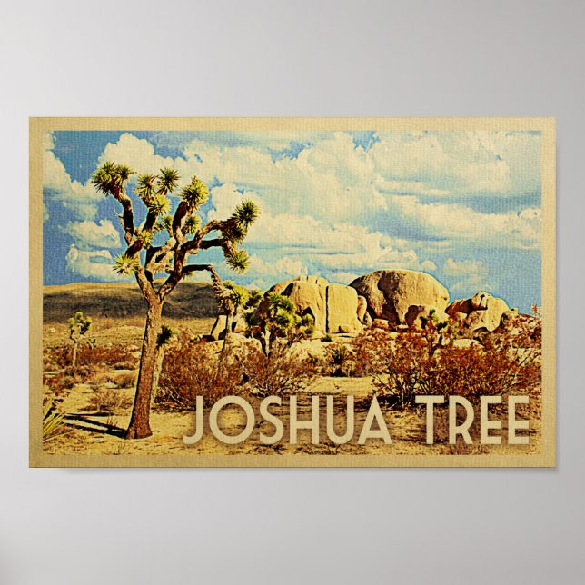 Joshua Tree Poster Vintage Travel National Park (Front)