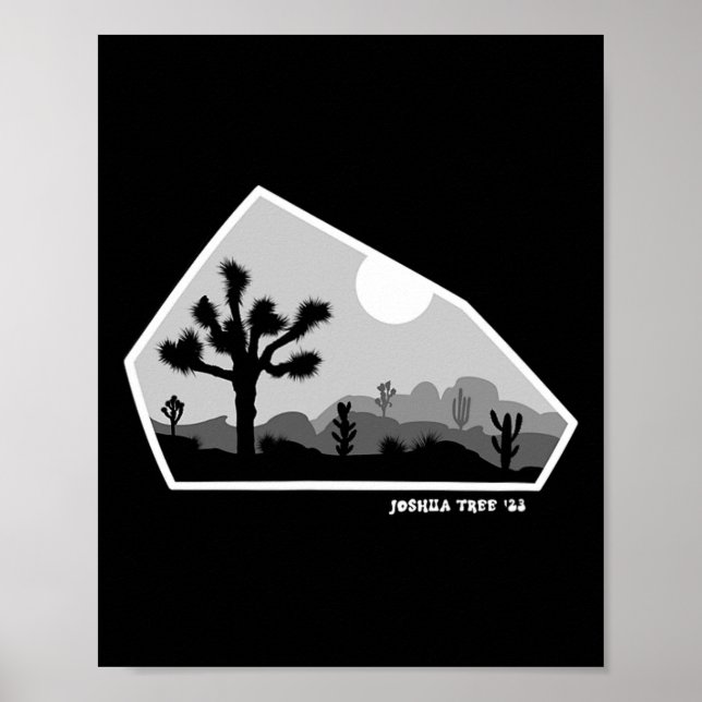 Joshua Tree Retro Boulder Dark  Poster (Front)