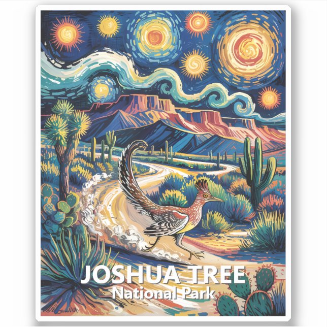 Joshua Tree Roadrunner Colorful Desert Landscape (Front)