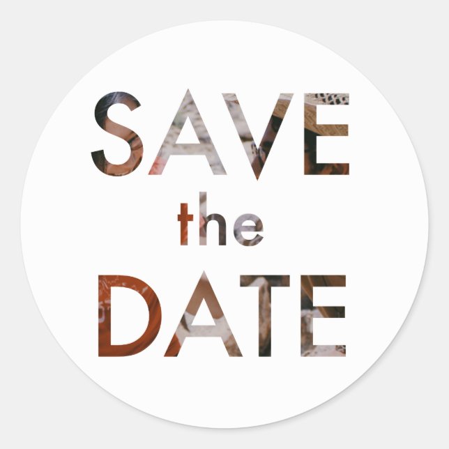 "Joshua Tree" - Round Sticker Save the Date (Front)