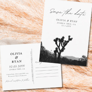 Joshua Tree Save the Date Postcard Black & White