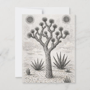 joshua tree sketch   desert sketch art card