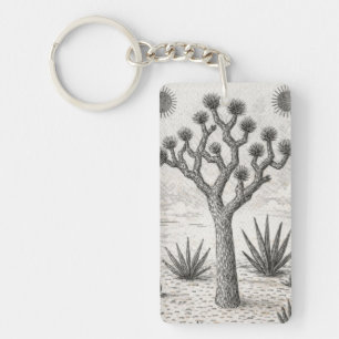 joshua tree sketch   desert sketch art key ring
