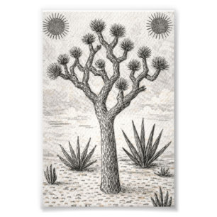 joshua tree sketch desert sketch art photo print