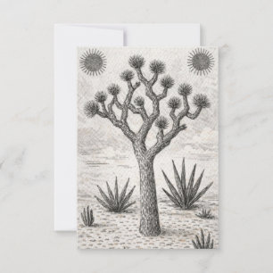 joshua tree sketch desert sketch art RSVP card