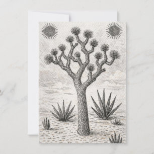 joshua tree sketch desert sketch art thank you card