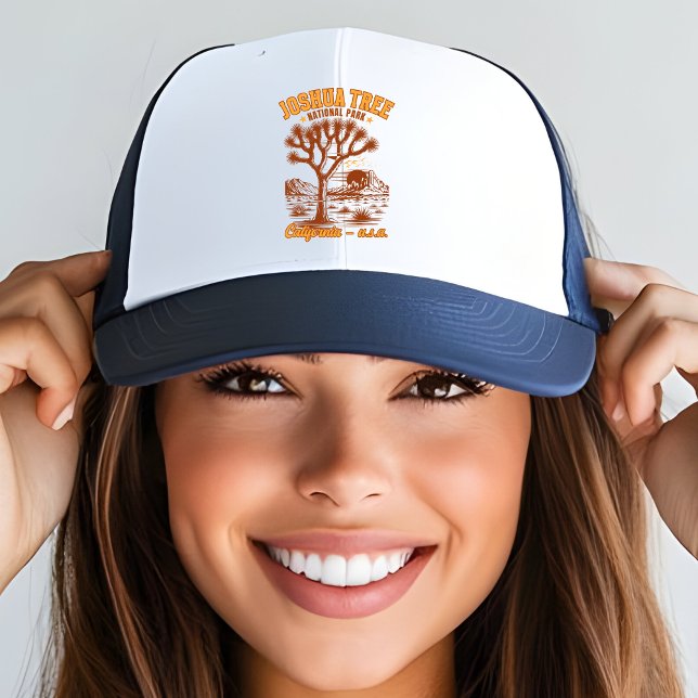 Joshua Tree Sunset Vintage Graphic Gift Trucker Hat (Creator Uploaded)