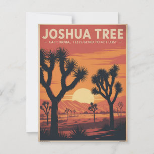 Joshua Tree Vintage Travel Poster Postcard