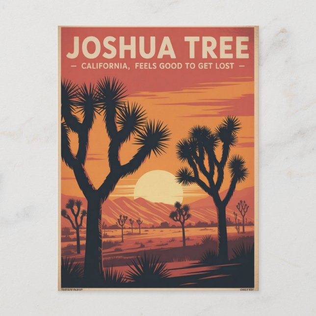 Joshua Tree Vintage Travel Poster Postcard (Front)
