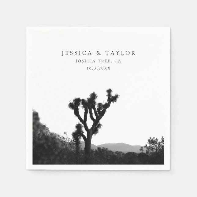 Joshua Tree Wedding Custom Photo Cocktail Napkins (Front)