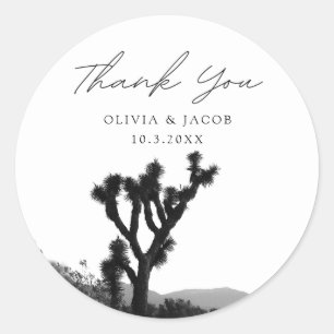 Joshua Tree Wedding Favour Photo Thank You Classic Round Sticker