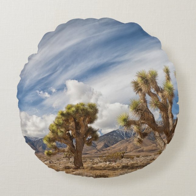 Joshua Trees in Desert Round Cushion (Front)