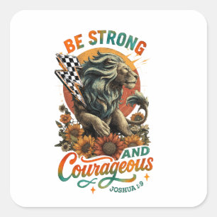 Joshus 1:9  square sticker