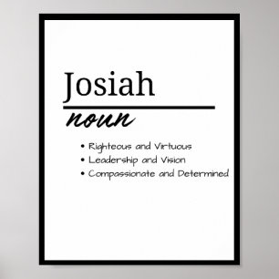Josiah, Boy Personalised Name Definition Poster