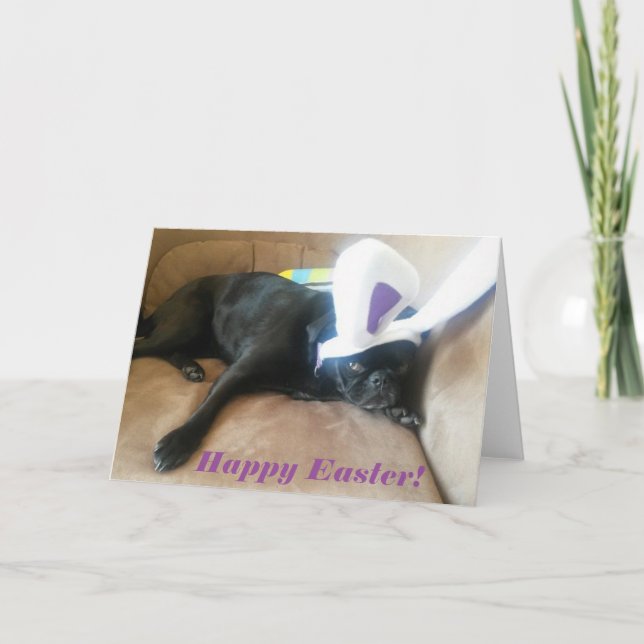 Josie bunny ears Easter card (Front)