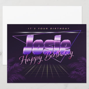 Josie Name First name lila retro card Birthday