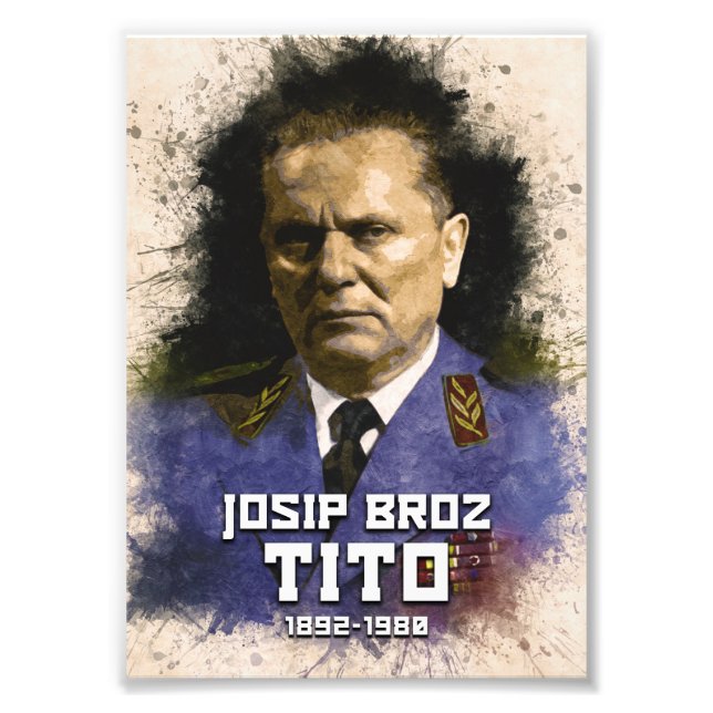 Josip Broz Tito 1892 - 1980 SFRJ Colour portrait Photo Print (Front)